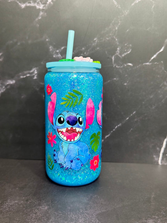 Stitch—Snow Globe Tumbler