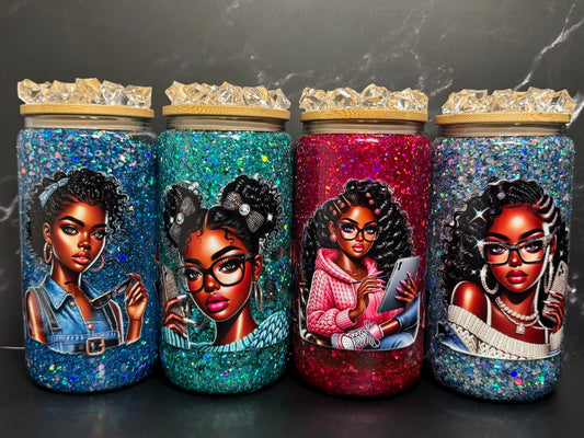 Black Girls—Snow Globe Tumblers