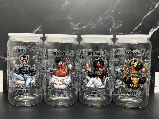 Black Queens—Glass Cups