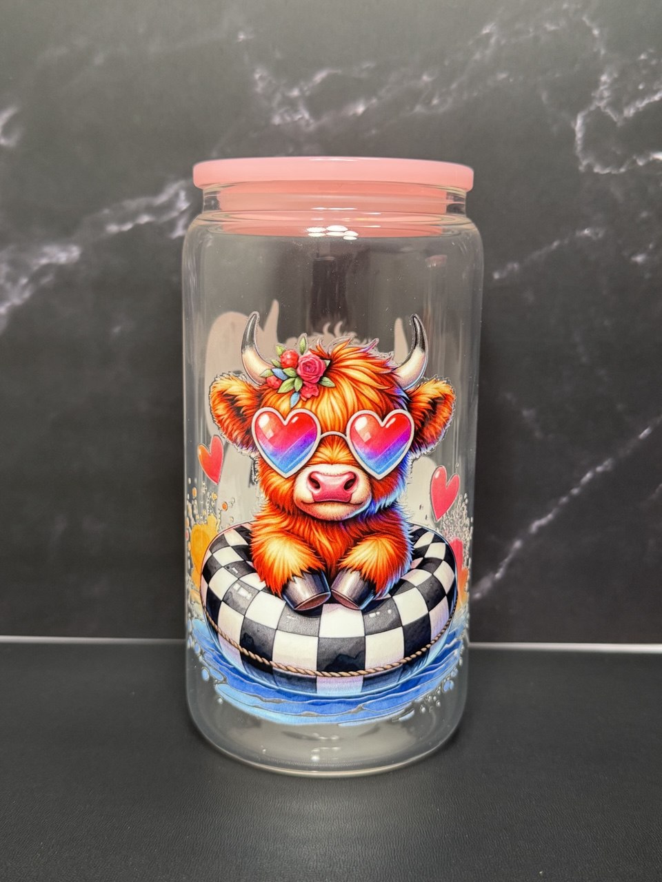 Highland at the Beach—Glass Cup