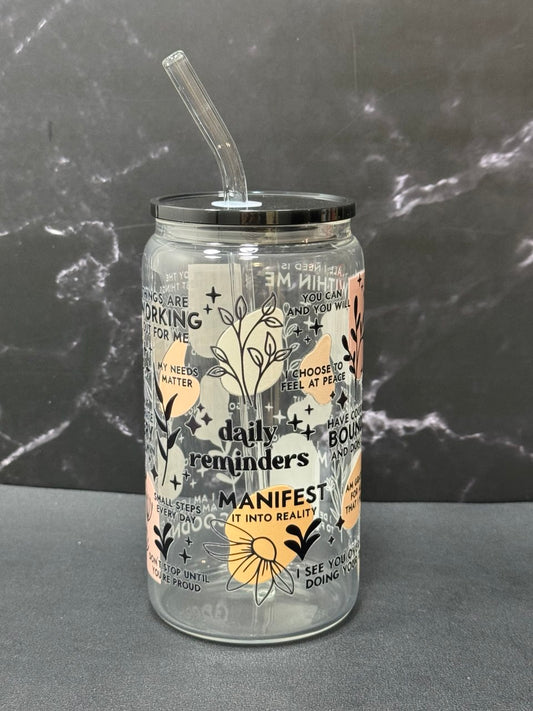 Daily Reminders—Glass Cup