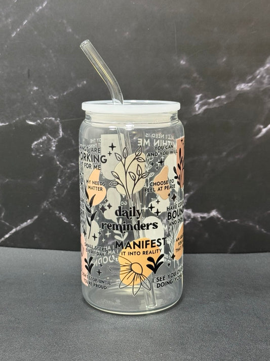 Daily Reminders—Glass Cup