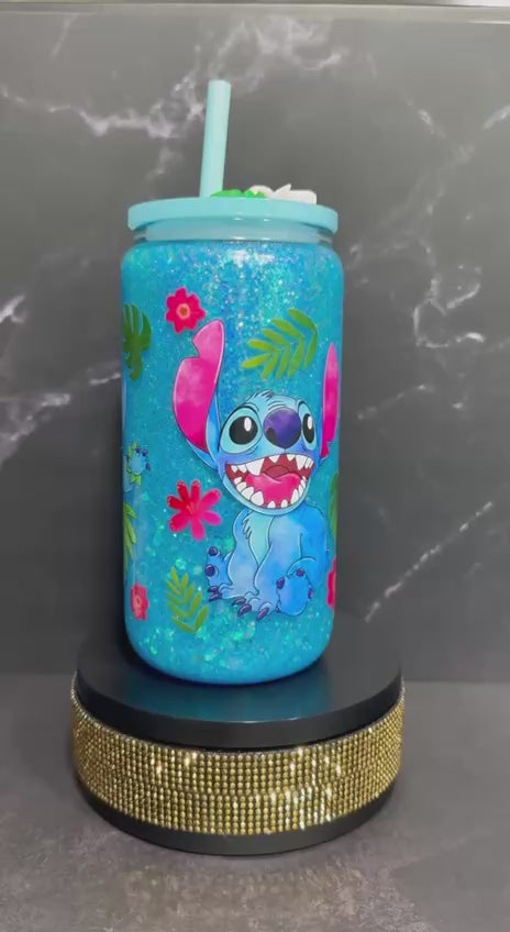 Stitch—Snow Globe Tumbler
